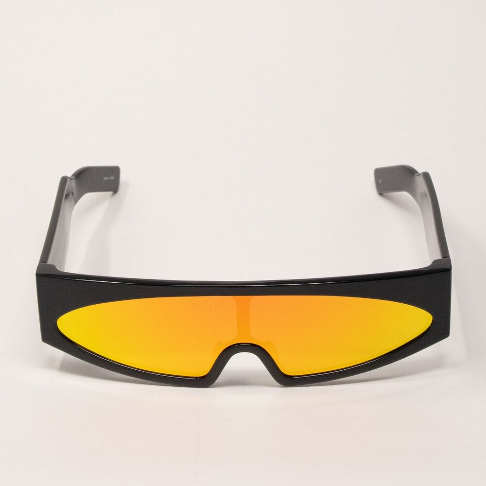 Rick Owens Gene Black Temple/Pink Rainbow Lens Sunglasses